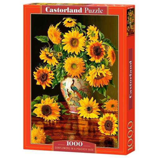 Puzzle Castorland Girasoles en Florero Pavo Real de 1000 Piezas