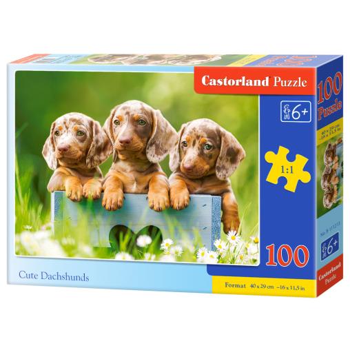 Puzzle Castorland Lindos Perros Salchicha de 100 Piezas