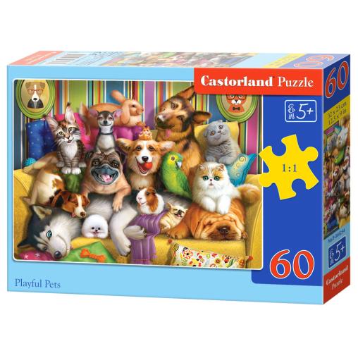 Puzzle Castorland Mascotas Juguetonas de 60 Piezas