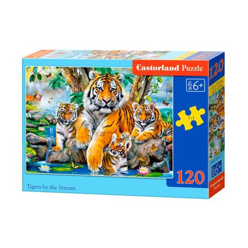 Puzzle Castorland Tigres en el Arroyo 120 Piezas