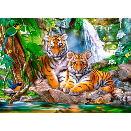 Puzzle Castorland Tigres en la Cascada de 300 Piezas