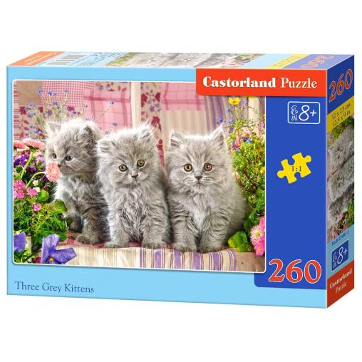 Puzzle Castorland Tres Gatitos Grises de 260 Piezas