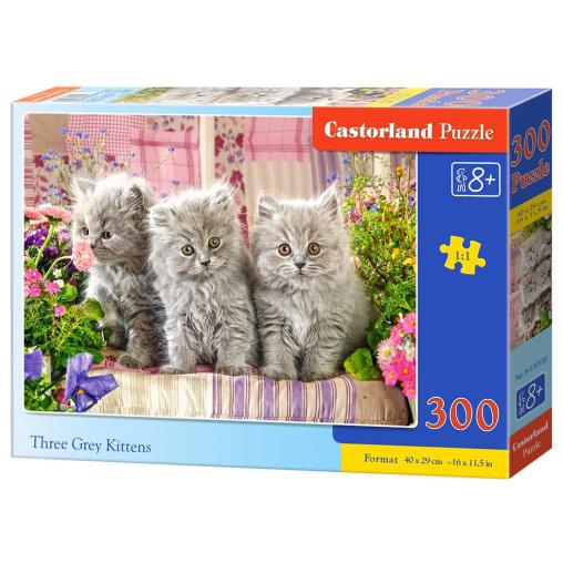 Puzzle Castorland Tres Gatitos Grises de 300 Piezas