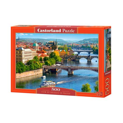 Puzzle Castorland Vista de los Puentes en Praga de 500 Piezas