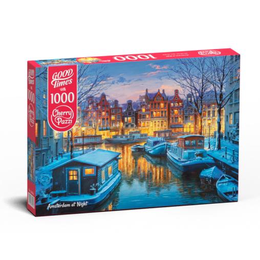 Puzzle Cherry Pazzi Amsterdam de Noche de 1000 Piezas