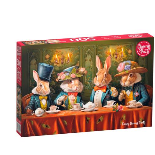 Puzzle Cherry Pazzi Fiesta de Conejos Elegantes de 500 Piezas