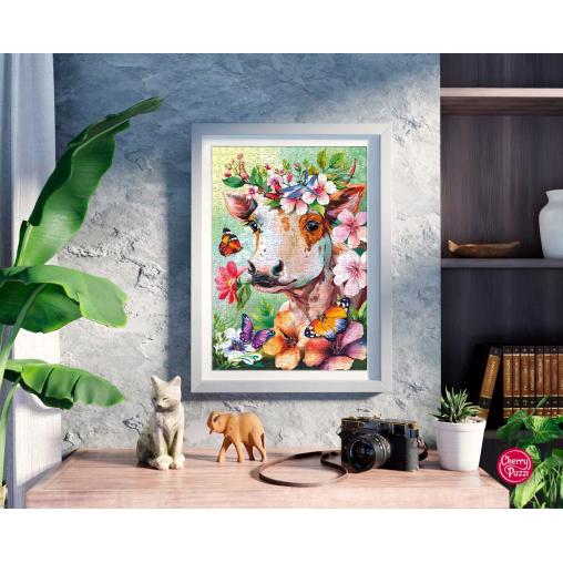 Puzzle Cherry Pazzi Vaca Primaveral de 500 Piezas