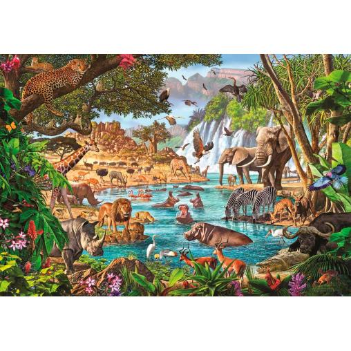 Puzzle Clementoni Abrevadero Africano de 3000 Piezas