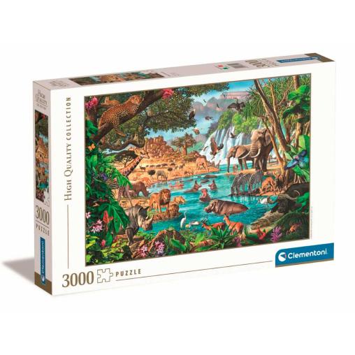 Puzzle Clementoni Abrevadero Africano de 3000 Piezas