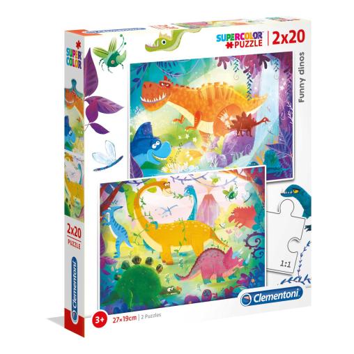 Puzzle Clementoni Dinosaurios de 2 x 20 Piezas