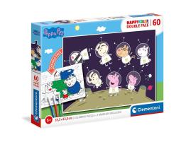 Puzzle Clementoni Doble Cara Peppa Pig de 60 Piezas