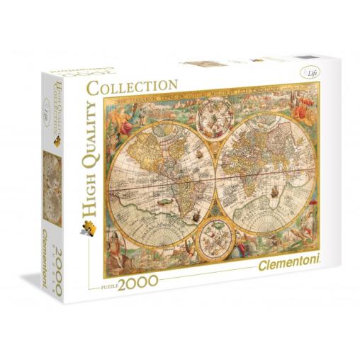 Puzzle Clementoni Mapa Antiguo del Mundo de 2000 Piezas