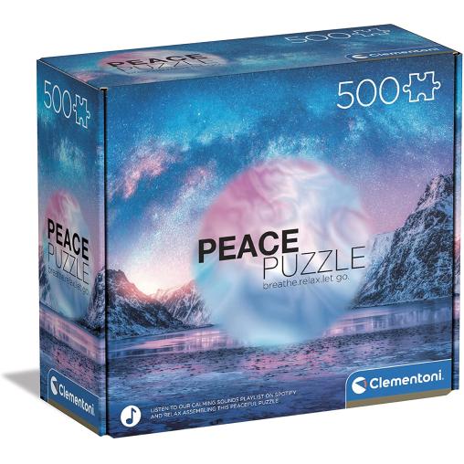 Puzzle Clementoni Peace Puzzle Azul Claro de 500 Piezas