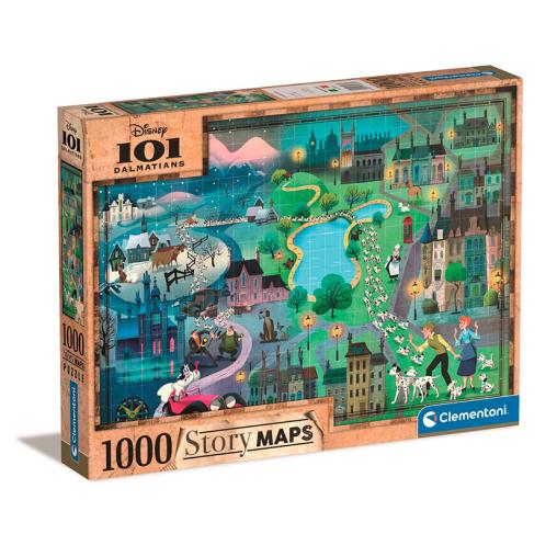 Puzzle Clementoni Story Maps 101 Dálmatas de 1000 Piezas