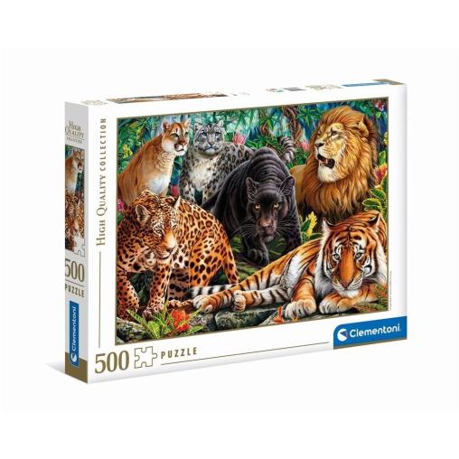 Puzzle Clementoni Felinos Salvajes de 500 Piezas