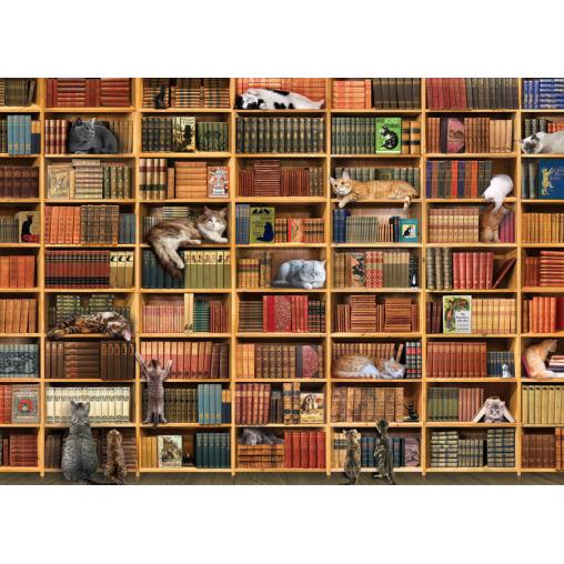 Puzzle Cobble Hill Biblioteca de Gatos de 1000 Piezas