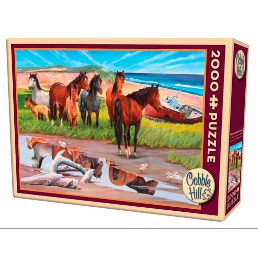 Puzzle Cobble Hill Caballos en Isla Sable de 2000 Piezas