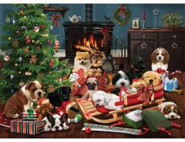 Puzzle Cobble Hill Cachorros de Navidad de 1000 Piezas