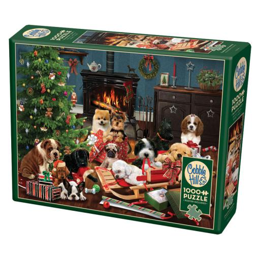 Puzzle Cobble Hill Cachorros de Navidad de 1000 Piezas