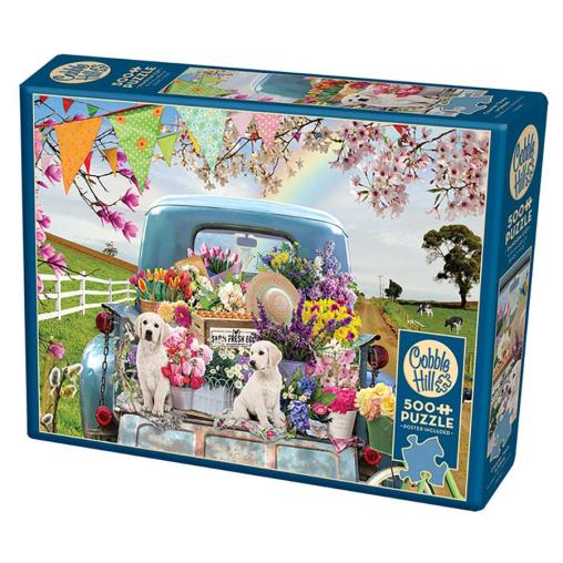 Puzzle Cobble Hill Camioneta en Primavera XXL de 500 Piezas