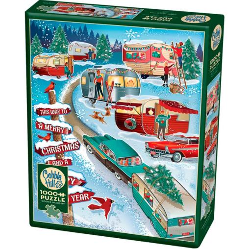 Puzzle Cobble Hill Campistas de Navidad de 1000 Piezas