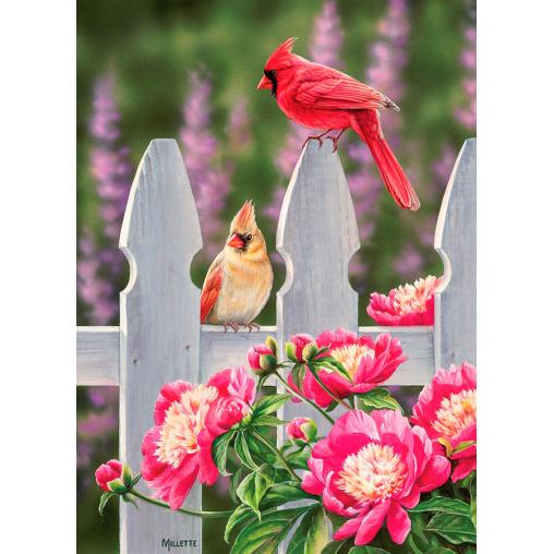 Puzzle Cobble Hill Cardenales y Peonias de 1000 Piezas