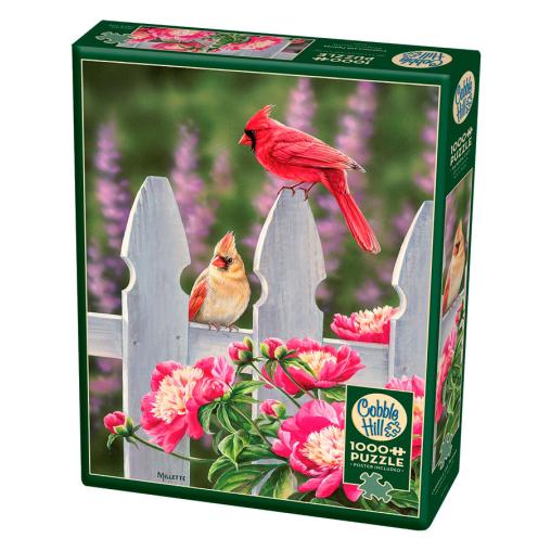 Puzzle Cobble Hill Cardenales y Peonias de 1000 Piezas