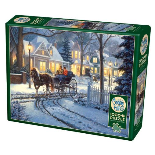 Puzzle Cobble Hill Coche de Caballos en la Nieve de 1000 Piezas