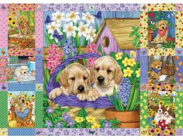 Puzzle Cobble Hill Colcha de Cachorros y Ramos de 1000 Piezas