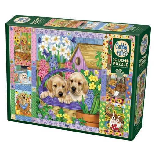 Puzzle Cobble Hill Colcha de Cachorros y Ramos de 1000 Piezas