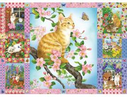 Puzzle Cobble Hill Colcha de Gatitos y Flores de 1000 Piezas