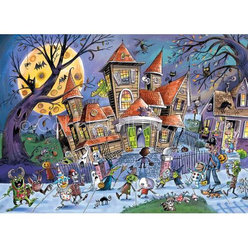 Puzzle Cobble Hill DoodleTown Casa Embrujada XXL de 500 Pzs