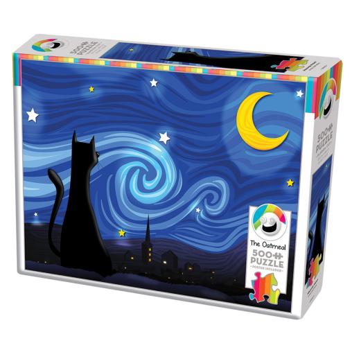 Puzzle Cobble Hill El Gato en la Noche Estrellada XXL de 500 Pz