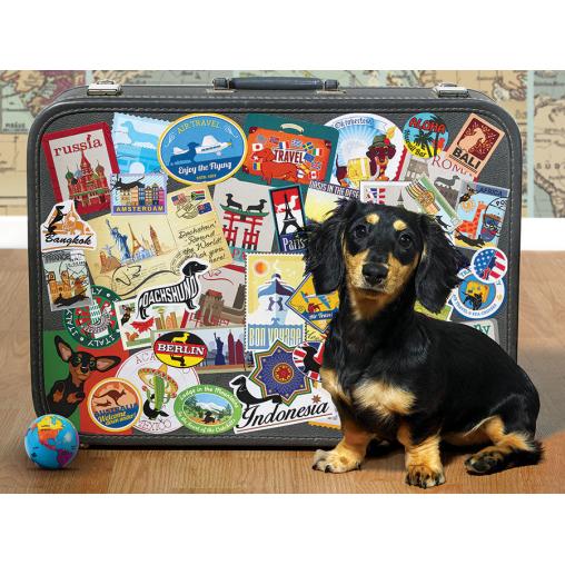 Puzzle Cobble Hill El Perro Salchicha Viajero XXL de 500 Pzs