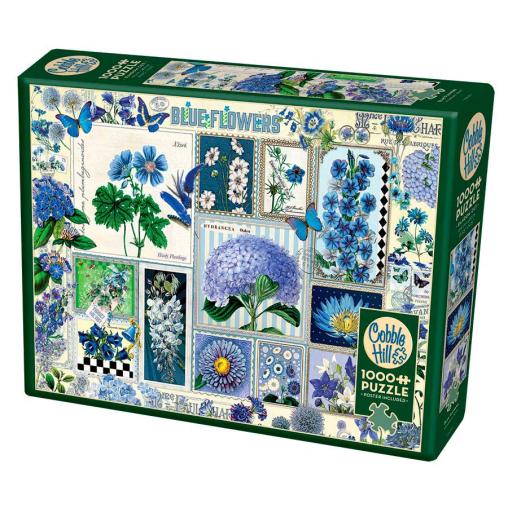 Puzzle Cobble Hill Flores Azules de 1000 Piezas