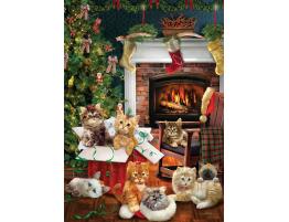 Puzzle Cobble Hill Gatitos Navideños de 1000 Piezas