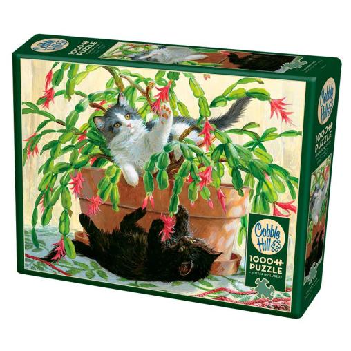 Puzzle Cobble Hill Gatitos y Cactus de 1000 Piezas