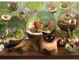 Puzzle Cobble Hill Gato y Terrario de 1000 Piezas