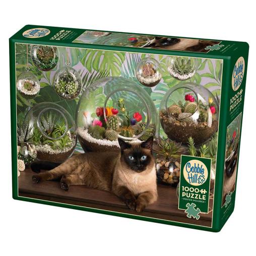 Puzzle Cobble Hill Gato y Terrario de 1000 Piezas