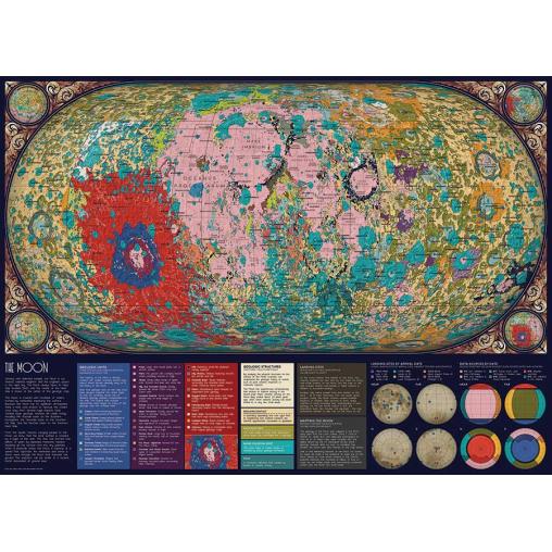 Puzzle Cobble Hill Mapa de La Luna de 1000 Piezas