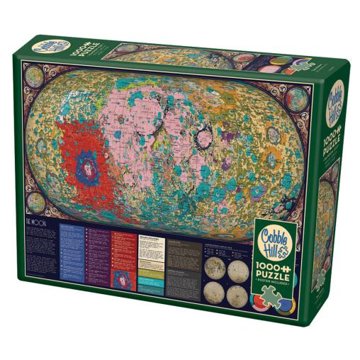 Puzzle Cobble Hill Mapa de La Luna de 1000 Piezas