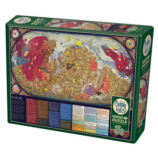 Puzzle Cobble Hill Mapa de Marte de 1000 Piezas