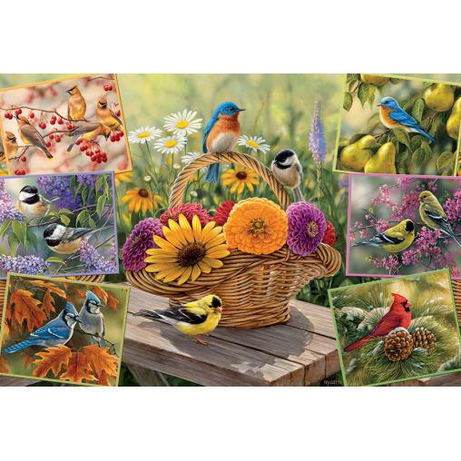 Cobble Hill Oiseaux sur fleurs Puzzle 2000 pièces