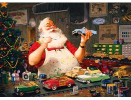 Puzzle Cobble Hill Papa Noel Pintando Coches de 1000 Piezas