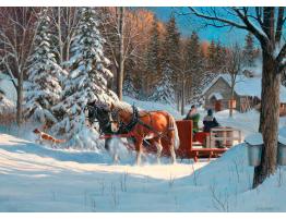 Puzzle Cobble Hill Trineo de Caballos en la Nieve de 1000 Pieza