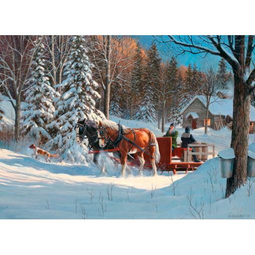 Puzzle Cobble Hill Trineo de Caballos en la Nieve de 1000 Pieza