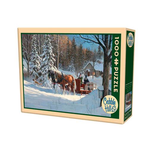 Puzzle Cobble Hill Trineo de Caballos en la Nieve de 1000 Pieza