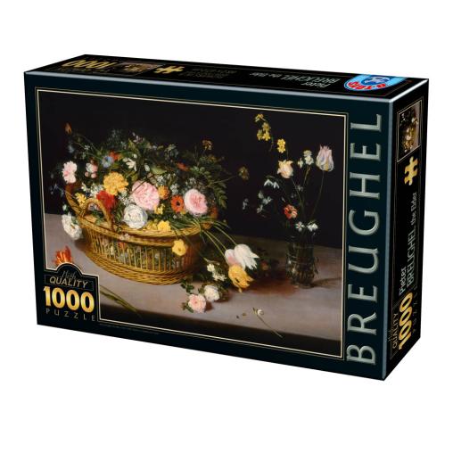 Puzzle D-Toys Flores en una Cesta de Madera de 1000 Piezas