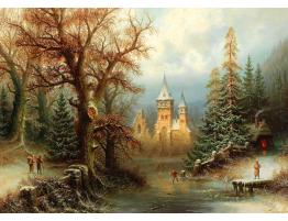 Puzzle D-Toys Paisaje Romántico del Invierno de 1000 Piezas