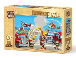 Puzzle de Madera Art Puzzle Bomberos Héroes de 50 Piezas